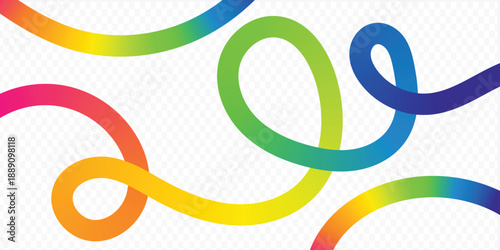 Abstract colorful line art background design.Color Gradient Lines Abstract Pattern. 3D Waves Shape Elements on White Background, Background with Wave Rainbow Ribbons.