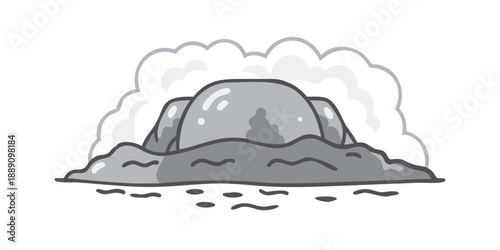 Smoking volcano eruption