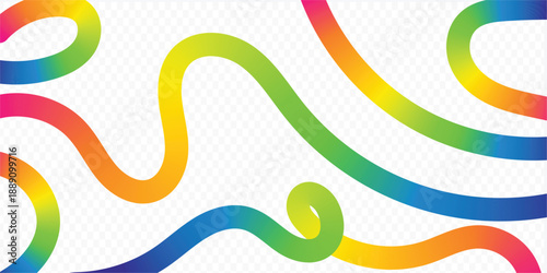 Abstract colorful line art background design.Color Gradient Lines Abstract Pattern. 3D Waves Shape Elements on White Background, Background with Wave Rainbow Ribbons.