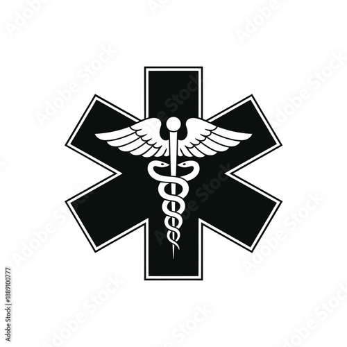 Star of life emblem a symbol representing emergency medical services