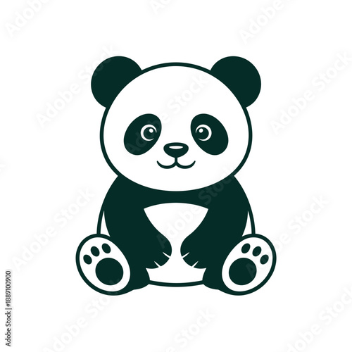 Charming cartoon panda illustration with a sweet inquisitive expression