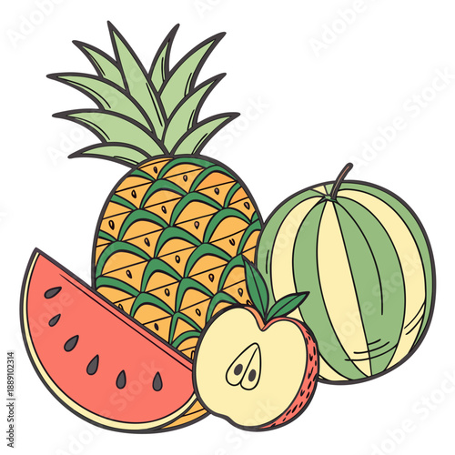 Colorful assorted fruits