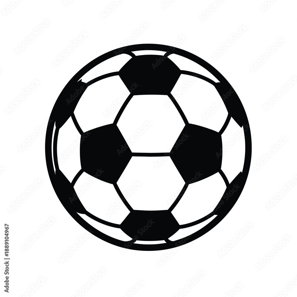 Fototapeta premium Vector illustration icon a black and white illustration of a soccer ball