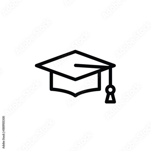 Vector illustration icon a simple line art icon of a graduation cap on a symbolizing education and learning