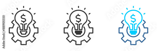 strategy monitoring icon set multiple style collection	
