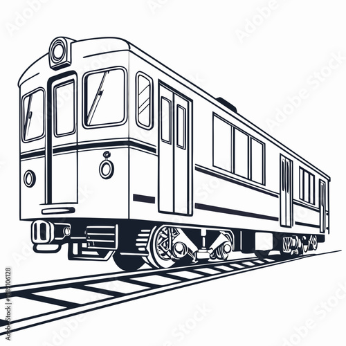 Vintage train traveling on tracks