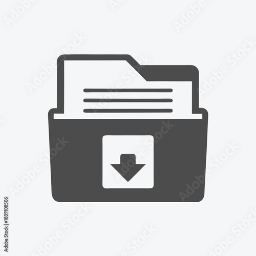 A sleek, black file folder icon holds essential documents and paperwork inside safely