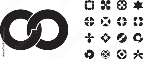 Interlocking circles and geometric shapes