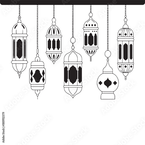 Elegant Arabic Lantern Silhouette Collection