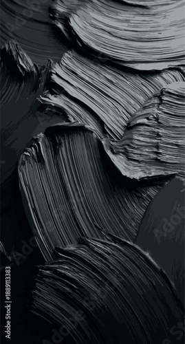 Abstract Black Oil Paint Texture - Bold Brush Strokes Background