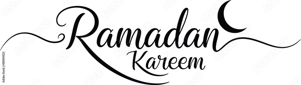 Obraz premium Ramadan kareem greeting with crescent moon