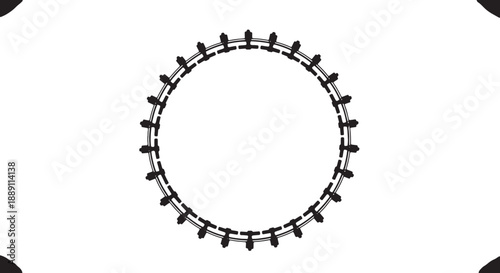 Spiked Circular Graphic Element Isolated on White Background Vector Illustration