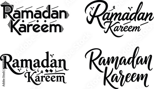Ramadan kareem calligraphy variations