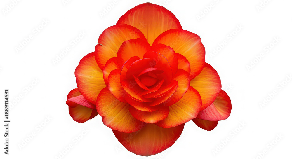 custom made wallpaper toronto digitalA close-up view of a vibrant red and orange flower blossom with layered petals set against a clean white background