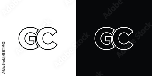 Letter G and C, GC logo design template. Minimal monogram initial based logotype.
