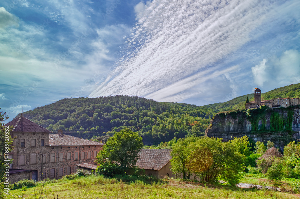 Obraz premium Castellfollit de la Roca is a Spanish municipality in the La Garrocha region, in the province of Gerona, within the autonomous community of Catalonia.