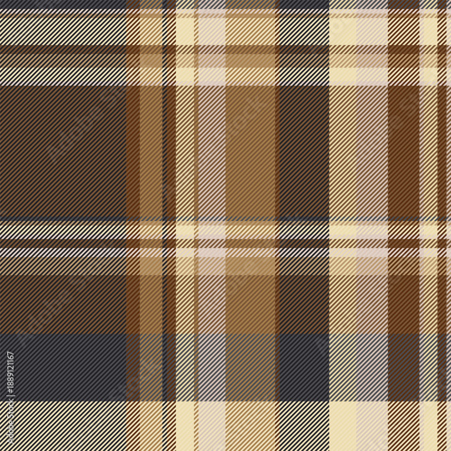 Light pattern vector tartan, repetitive check textile plaid. Gold seamless texture fabric background in orange and light colors.