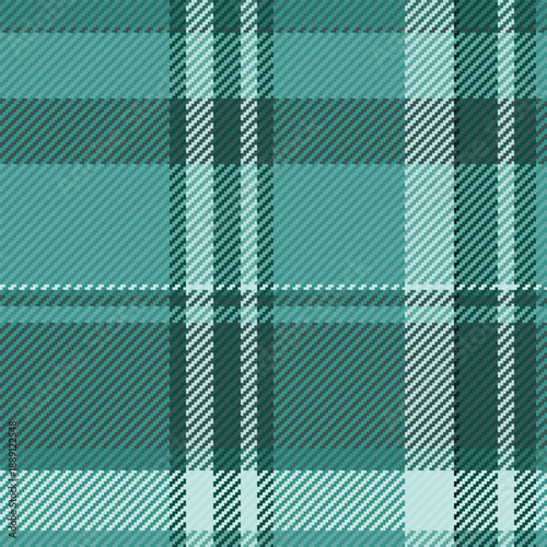 1940s texture check tartan, track fabric pattern textile. Ireland vector background plaid seamless in teal and light colors.
