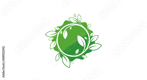 Green Earth logo with leaves and eco-friendly design elements.