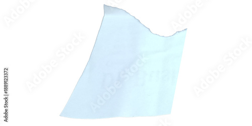 Torn White Paper Strip with Rough Edges, Hand Ripped Paper Sheet Isolated