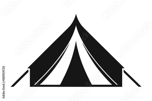 camping tent icon, camping tent silhouette vector