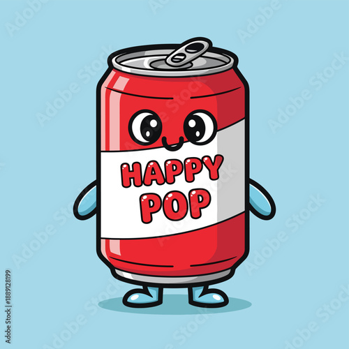 Happy Pop Cartoon Can Character