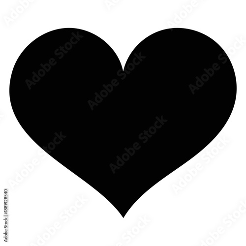 Hearts Playing Card Symbol Icon Silhouette Vector Design Isolated on White Background