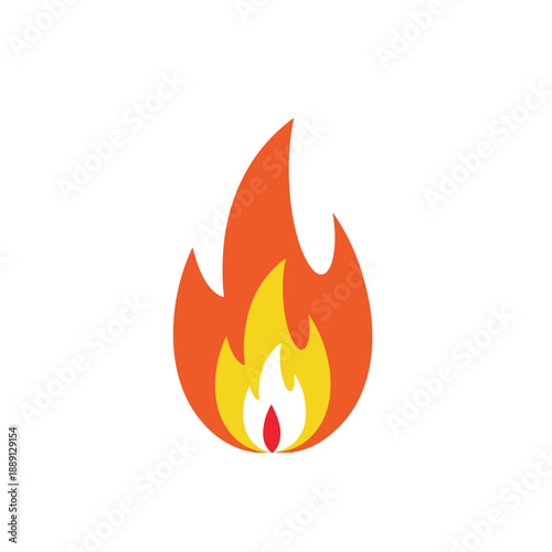 Flat fire flame vector icon