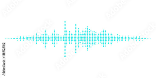 A blue digital sound wave vector illustration featuring a modern pulse equalizer graph and technology line design represents a medical heartbeat EKG frequency or business market audio chart
