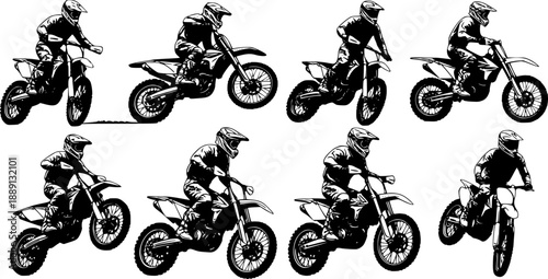 silhouette of a bikers