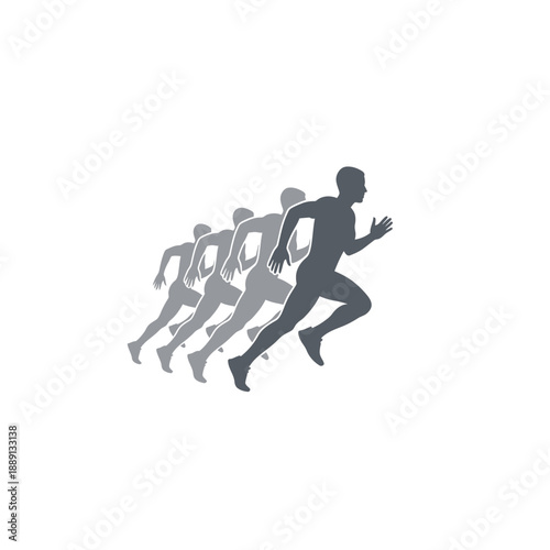 Dynamic Silhouette of a Runner in Motion.