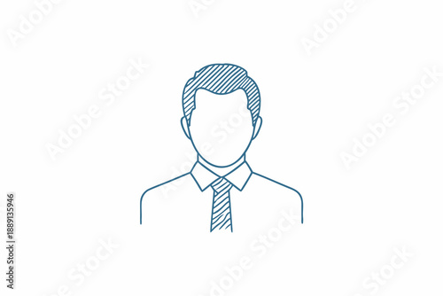 Simple sketch of a man s head and shoulders with a tie