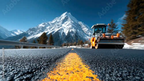 A road construction site wi...