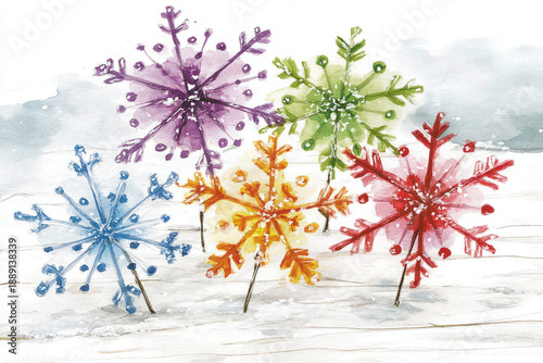 collection of detailed snow...