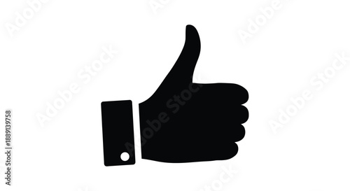 Simple black silhouette of a hand giving a thumbs up gesture