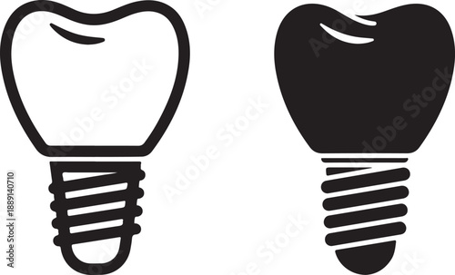 Foto Dental implant designs isolated on white background, illustration