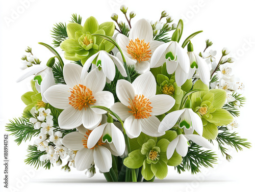 Snowdrop flowers isolated o...