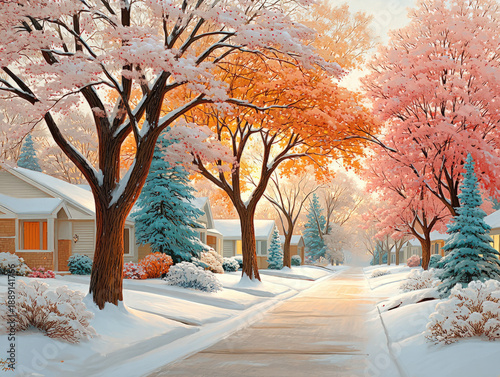 Snow yard landscape