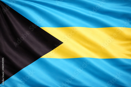 High Quality Waving Flag of the Bahamas – Horizontal National Flag Background