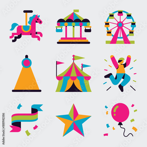 Colorful Carnival and Circus with Bright vibrant