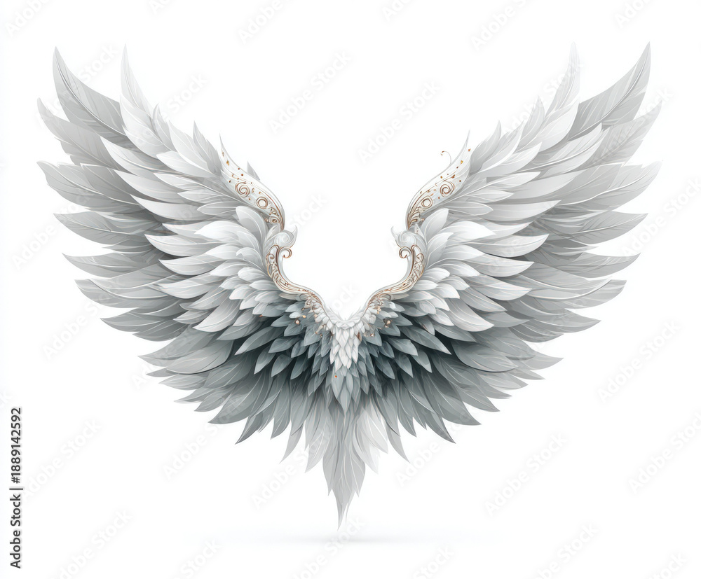 Obraz premium White bird wings isolated on white