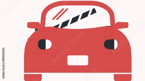 Car out from secure parking animation