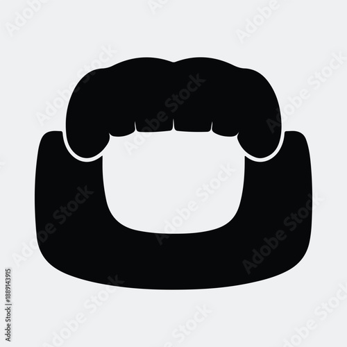 Scary vampire fangs Halloween monster costume party accessory silhouette vector illustration