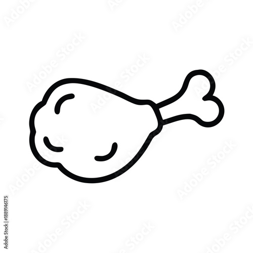 Two crossed chicken drumstick icons in outline style, a fun symbol for food and dining