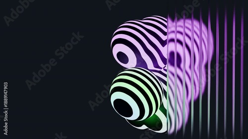 3d animation of liquid metaballs. Animation of liquid glass metaballs with color gradient. Modern dynamic animation design