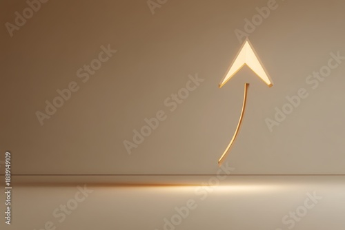 Minimal abstract upward arrow symbolizing growth progress and positive direction