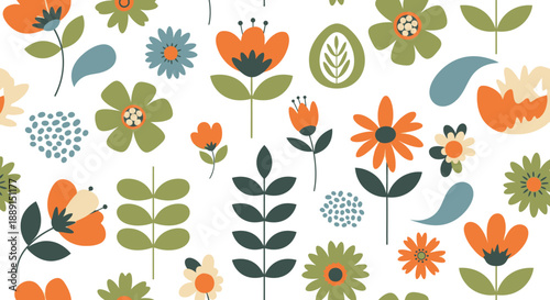 Diverse Collection of Abstract Floral Design Elements and Leaves for Pattern Creation on Isolated White Background