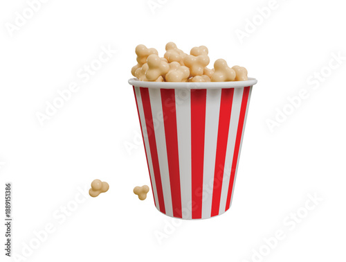 popcorn icon 3d render illustration