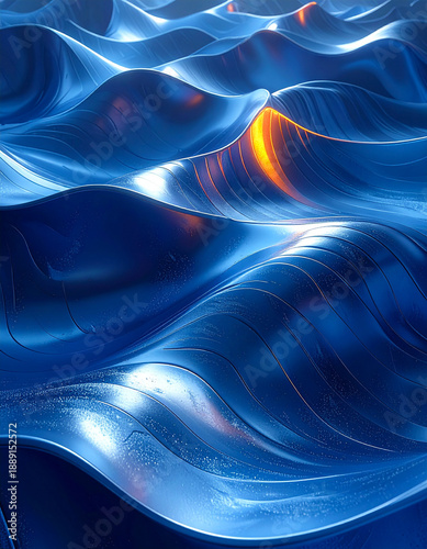 Wallpaper Mural abstract blue wave background Torontodigital.ca