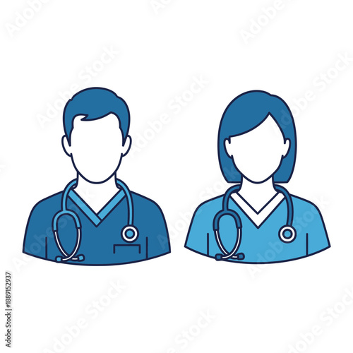 Doctor and Nurse Icons – Medical Staff Avatars for Healthcare, Hospital & Clinic Design